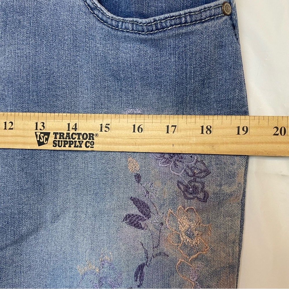 Bandolino Floral Ink Art Skinny Jeans Women 14 - Picture 9 of 12